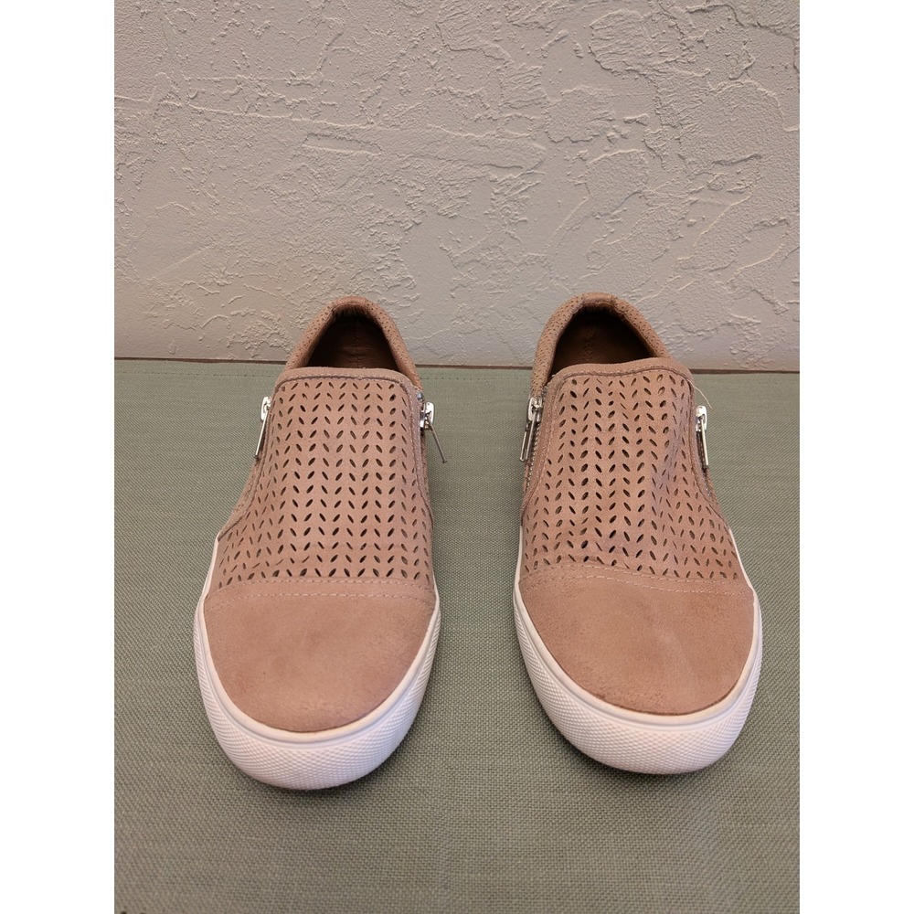 Report Womens Tan Suede Slip On‎ Sneakers Side Zip Casual Comfort Size 8.5